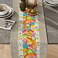 Натуральная Льняная Дорожка-Раннер Tablecloth Пасхальные пряники 50*140 см