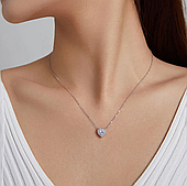 Срібна підвіска, кольє в стилі пандора "Блискуче Серце" з фіанітами - серебро 925 пробы EGYPT SILVER