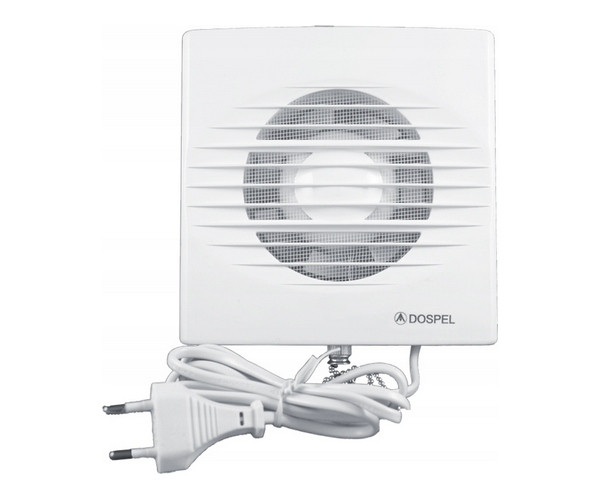 Побутовий вентилятор білий 100 мм Dospel RICO 100WP із шнурком та вилкою, фото 1