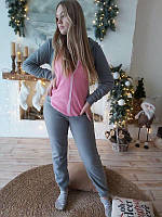 Піжама комбінезон попожама жіноча Зайка зайчик сіра розмір 54