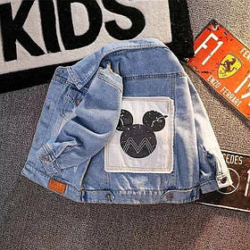 Дитяча джинсівка для хлопчика та дівчинки куртка джинсова з Міккі Маусом блакитна 120 р.