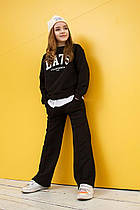 Костюм Ла, колір чорний на флісі утеплений на дівчинку