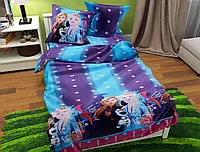 Полуторний комплект постільної білизни для дівчинки Холодне серце 150*220 односпальний з Бязі Gold, Черешенька