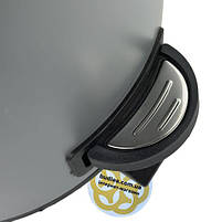 Надійне відро для відходів з педаллю 12Л ELIT, нержавіюча сталь, сірий VINKS, фото 3