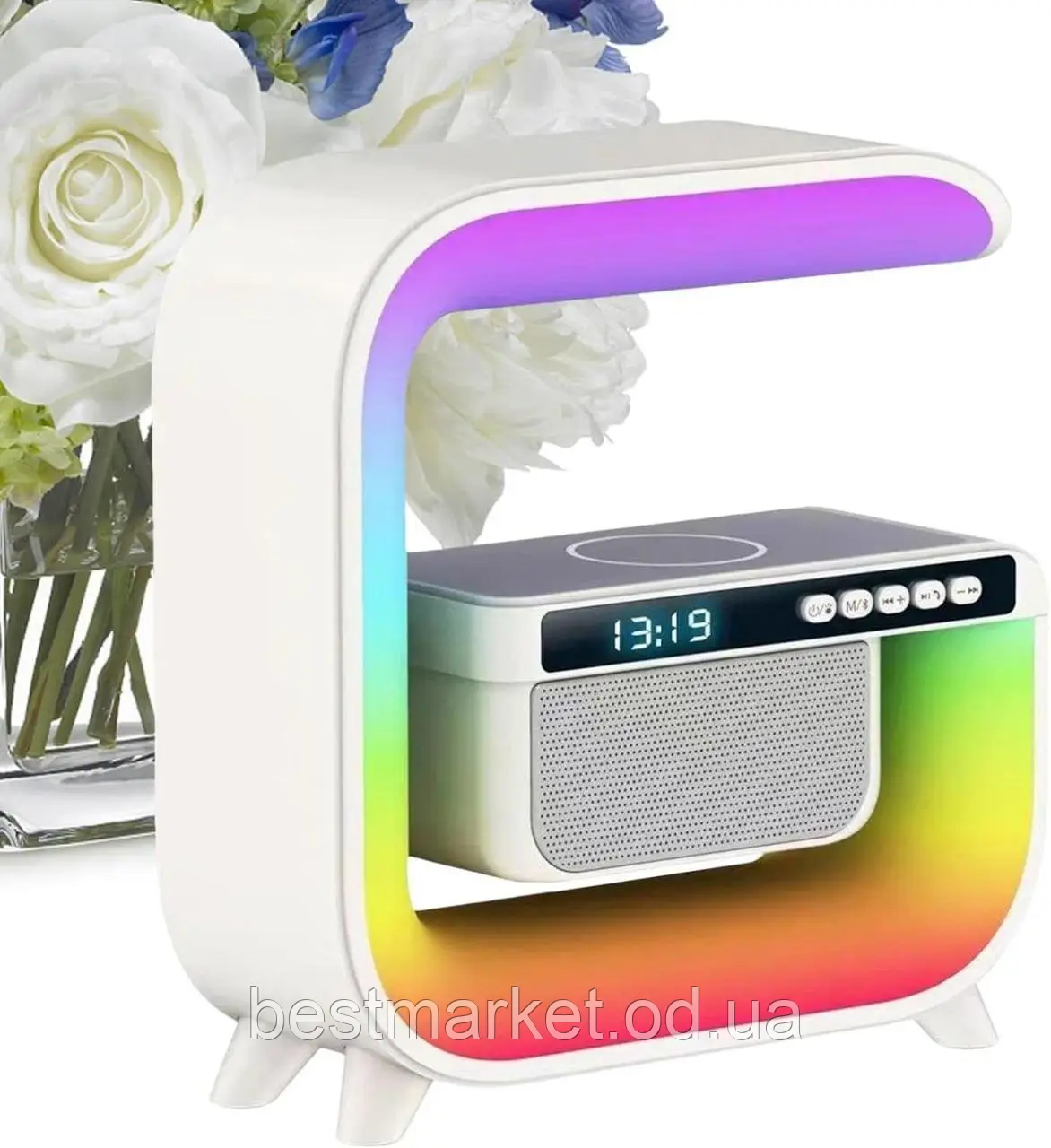 Настільна лампа нічник з Bluetooth-колонкою RGB G3 (BT-2302) акумуляторний