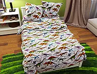 Полуторный комплект постельного белья для детских садов принт динозавры 150*220 из Бязи Gold Черешенка
