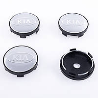 Колпачки заглушки на литые диски KIA Киа 60 мм Серый + Черный