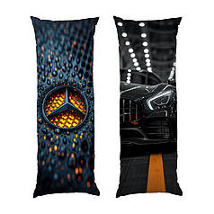 Дакімакура подушка-обіймашка «Мерседес. Лого та авто. Mercedes. Logo and auto» Габардин, 150 х 50 см