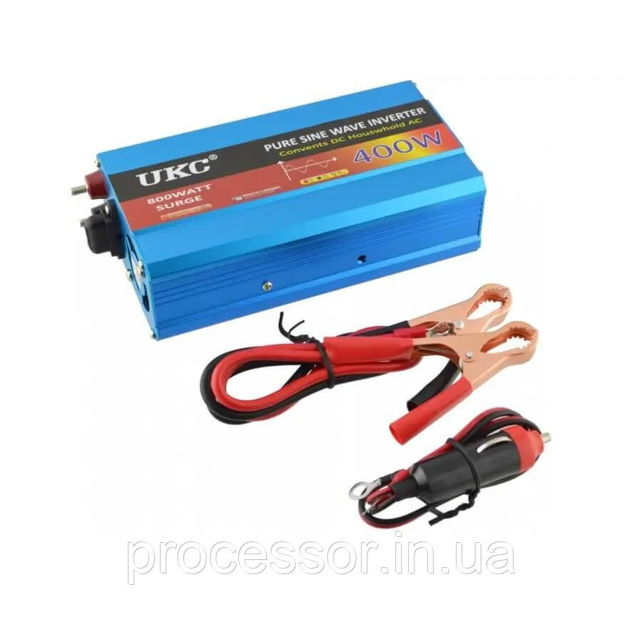 Універсальний потужний інвертор 400W AC/DC sine 12V перетворювач UKC напруги з чистим синусом, фото 1