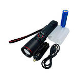 Акумуляторний водонепроникний компактний ручний ліхтар X-BALOG Bl-S009-gt100 26650 зі шнурком, фото 3