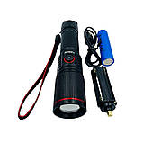 Акумуляторний водонепроникний компактний ручний ліхтар X-BALOG Bl-S009-gt100 26650 зі шнурком, фото 4