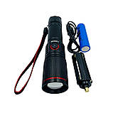 Акумуляторний водонепроникний компактний ручний ліхтар X-BALOG Bl-S009-gt100 26650 зі шнурком, фото 5