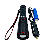 Акумуляторний водонепроникний компактний ручний ліхтар X-BALOG Bl-S009-gt100 26650 зі шнурком, фото 6