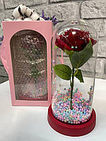 Роза светящаяся в стеклянной колбе с LED подсветкой Rose of Love Подарок на праздник любимым ДТ