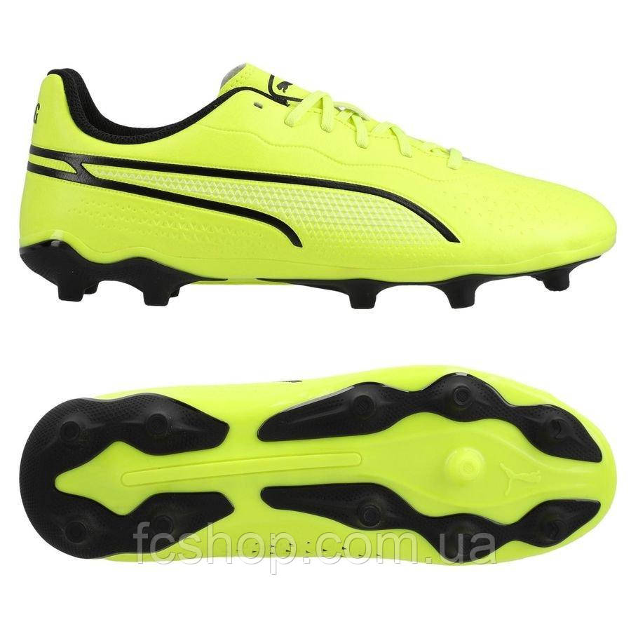 Футбольні бутси дитячі Puma King Match FG/AG Jr 107573-04, Салатовий, Розмір (EU) — 38.5, фото 1
