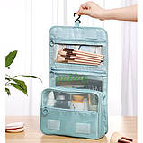 Дорожня косметичка сумка органайзер для косметики і аксесуарів підвісна Блакитний (60483), фото 2