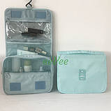 Дорожня косметичка сумка органайзер для косметики і аксесуарів підвісна Блакитний (60483), фото 8