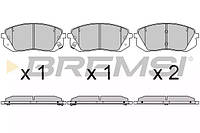 Колодки передние тормозные Hyundai Tucson/Kia Sportage/Optima 15- (137.8x60.9x16.7), Bremsi (BP3754)