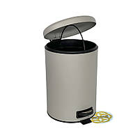 Сміттєве відро з педаллю 12Л ELIT, нержавіюча сталь, бежевий VINKS, фото 3