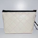 Косметичка прямокутної форми шкірозамінник колір бежевий 1116, фото 2