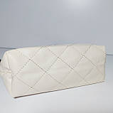 Косметичка прямокутної форми шкірозамінник колір бежевий 1116, фото 4