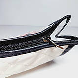 Косметичка прямокутної форми шкірозамінник колір бежевий 1117, фото 5