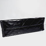 Косметичка прямокутної форми чорна шкірозамінник 1117, фото 4