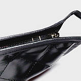 Косметичка прямокутної форми чорна шкірозамінник 1117, фото 5
