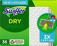 Сухі серветки Swiffer Dry, 36шт для прибирання шваброю Swiffer