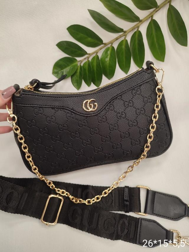 Жіноча сумка Gucci, 26*15*5.5см, чорна,  931517, фото 1