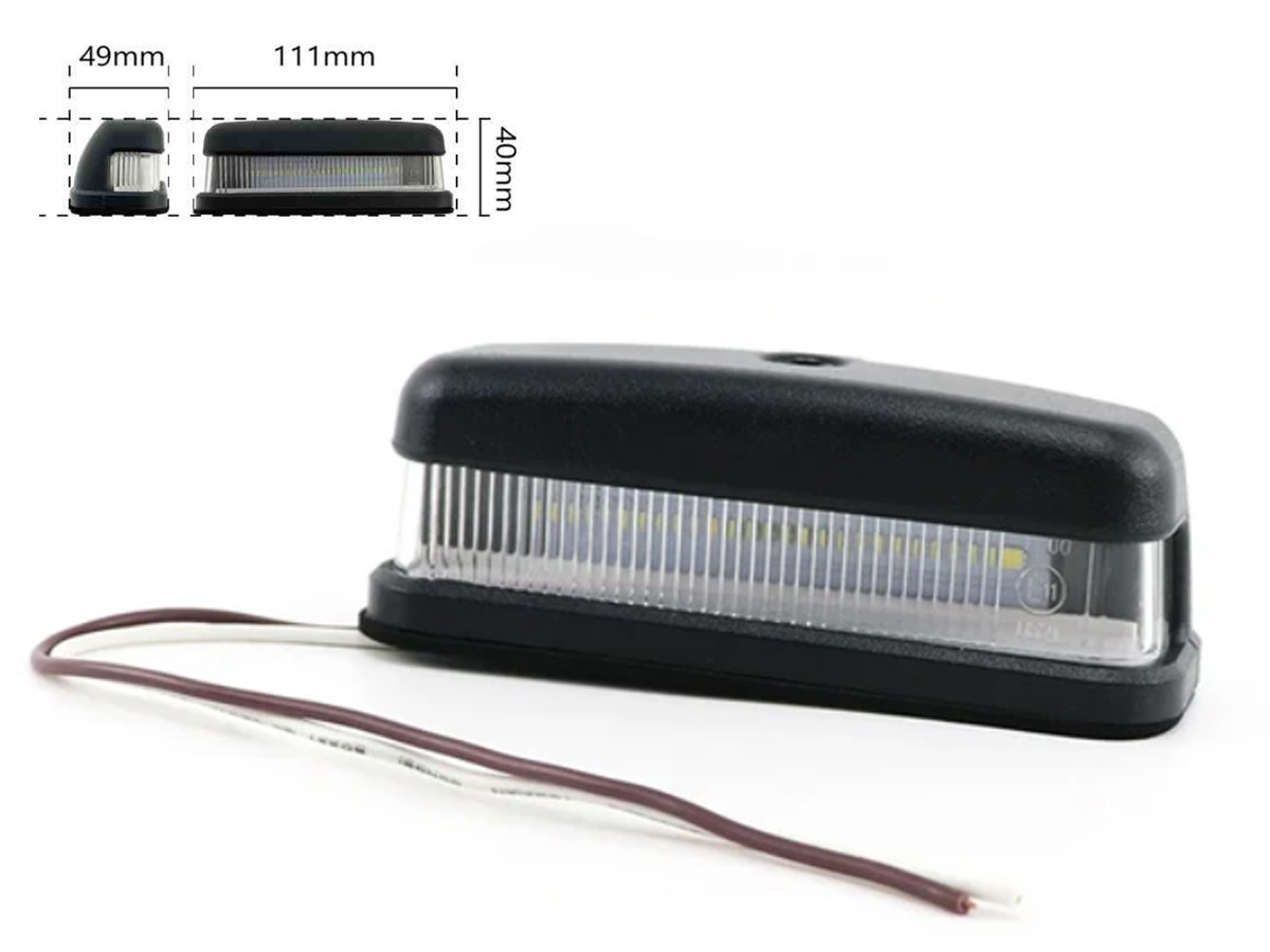 Універсальний LED ліхтар підсвічування номера PZD-0022 12-24V 6 SMD WHITE, чорний корпус