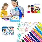 Дитячий стіл проектор для малювання Projector Painting з музикою підсвічуванням і фломастерами, фото 7