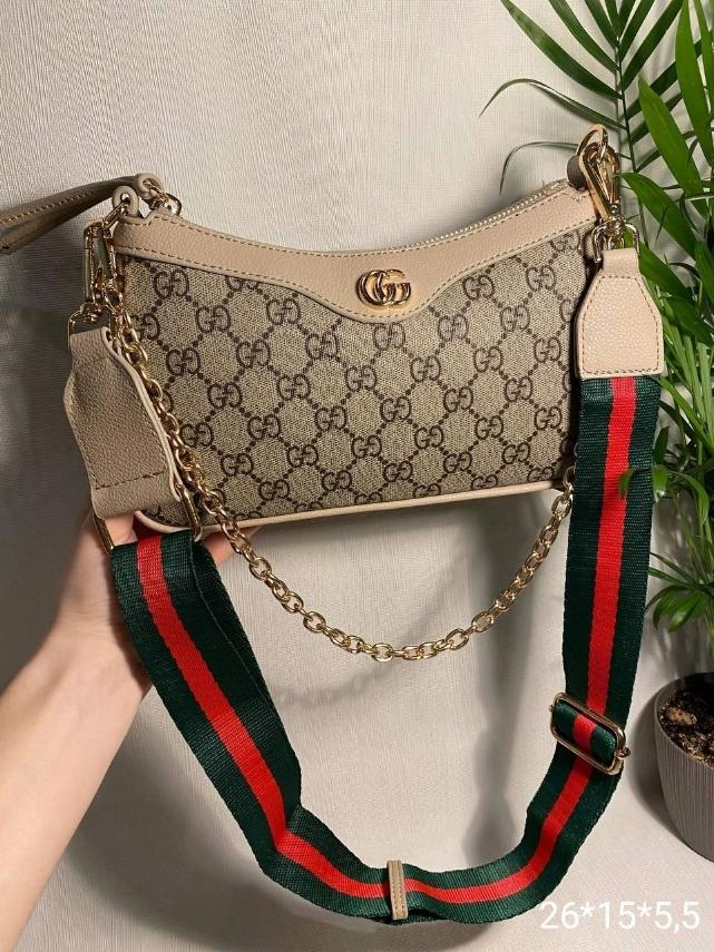 Жіноча сумка Gucci, 26*15*5,5см, бежева, 931519-1