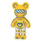 Конструктор 3D Magic Blocks у формі ведмедика 4031 деталь Bearbrick "Kisses" Жовтий Love Yellow Bear, фото 3