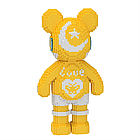 Конструктор 3D Magic Blocks у формі ведмедика 4031 деталь Bearbrick "Kisses" Жовтий Love Yellow Bear, фото 4