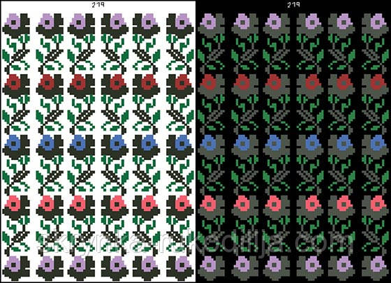 ФЛ-219 Водорозчинний пришивний флізелін з нанесеним малюнком 20х30см (Барвиста вишиванка)