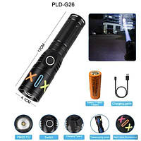 Ліхтар NIGHT VISION FLUORESCENCE G26 WHITE LASER LED PM20-TG, 1х26650/3xAAA, ЗУ Type-C, zoom, Box