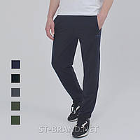 M-3XL. Темно-синие мужские спортивные штаны из трикотажа двунитки, классические однотонные L