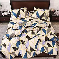 Полуторное постельное белье с крупным геометрическим рисунком 150*220 из Бязи Gold Черешенка