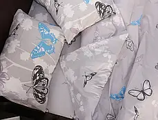 Односпальний комплект світлої постільної білизни Метелики 150*220 бавовняний з Бязі Gold Черешенька ТМ, фото 4