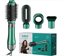 Фен щетка расческа VGR V-493 4 в 1 профессиональный фен для сушки волос,3 режима,1000 Вт,Зеленый,RTY