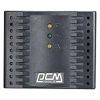 Стабілізатор напруги PowerCom TCA-1200 4xEURO 1200ВА однофазний чорний