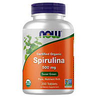 Спирулина NOW Foods Spirulina Certified Organic 500 mg 200 Tabs LP, код: 7576372