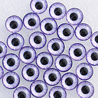 Очі для іграшок скляні кабошони 10 мм, колір фіолетовий