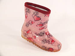 Гумові чоботи дитячі Verona кант "Сердечка на рожевому"