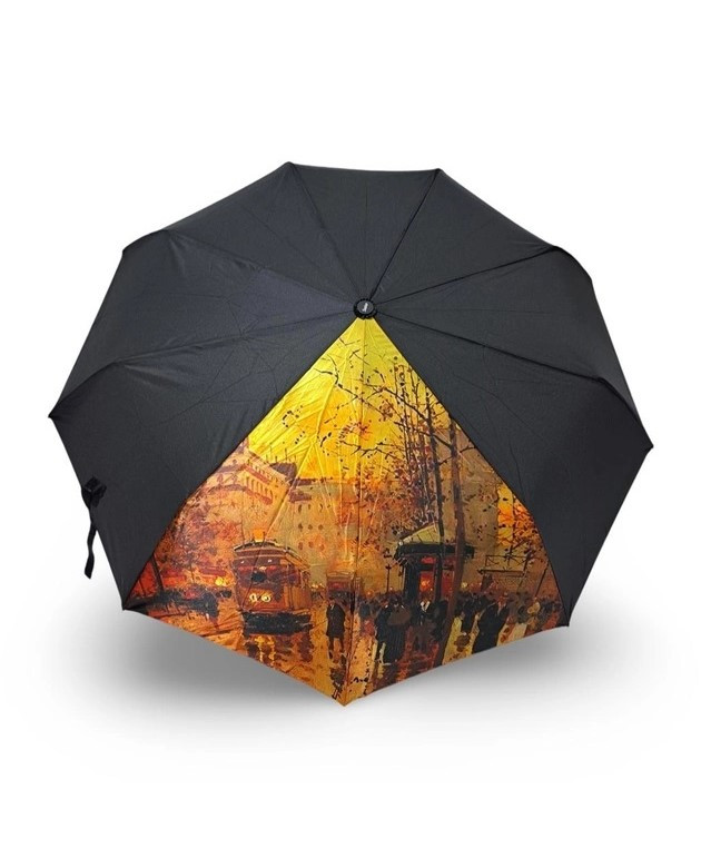 Парасолька жіноча автомат Susino №466 9 спиць 3 складання Чорний, фото 1