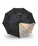 Парасолька жіноча автомат Susino №466 9 спиць 3 складання Чорний, фото 2