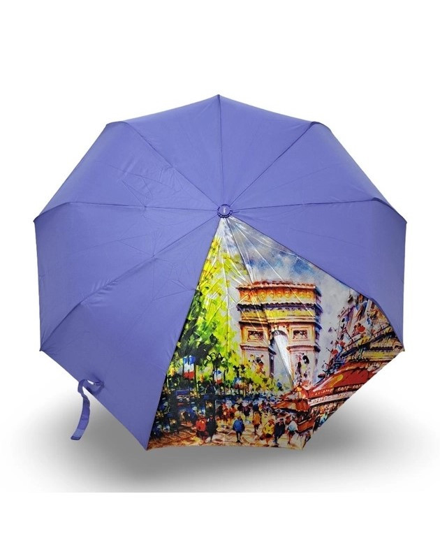 Парасолька жіноча автомат Susino №466 9 спиць 3 складання Фіолетовий, фото 1