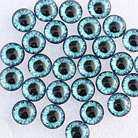 Глаза для игрушек стеклянные кабошоны 10 мм, цвет синий