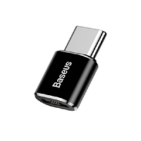 Переходник BASEUS mini Micro USB to Type-C 2.4A CAMOTG-01 металлический black
